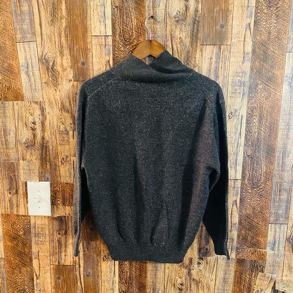 Linea Uomo Meino Wool Sweater Men's large GrY Knit Pullover Mock Neck Sweater - - Picture 4 of 5